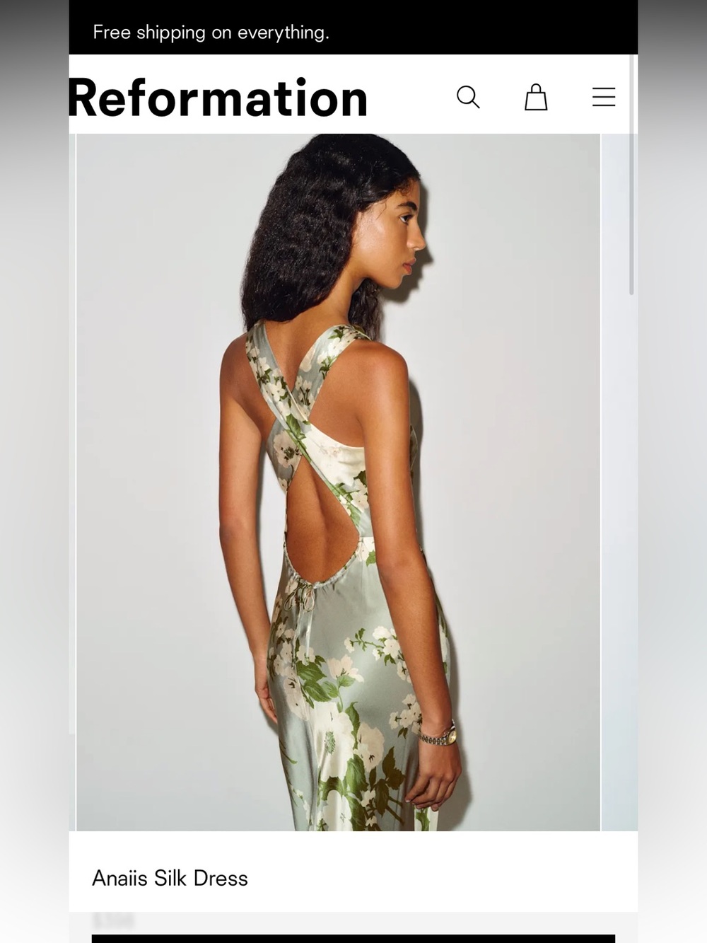 Reformation Anaïs Silk Maxi Dress in Sage Floral - Picture 3 of 10